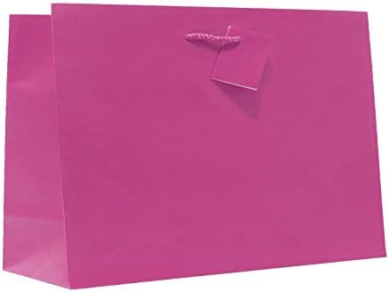 allgala Gift Bags, 12 Pack 16x12x6 Inch Extra Wide Vogue Bag Fuchsia Gift Bags with Handles for Birthday, Wedding, Party Supplies, Baby Shower, Holidays, Chirstmas by Allgala