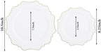 COLOSUS 60PCS White Plastic Plates, Beaded Plastic Plates for Wedding. - Image 3