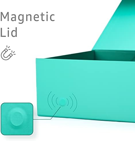Mint Blue Magnetic Gift Box for Christmas Presents, 13.85"x8.35"x4.45" - Image 3