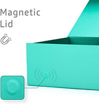 Mint Blue Gift Box with Magnetic Lid for Christmas, 13.85"x8.35"x4.45" - Image 3