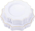 COLOSUS 60PCS White Plastic Plates, Beaded Plastic Plates for Wedding. by COLOSUS