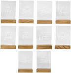 Hanna Roberts Modern Table Number Acrylic Signs with Wood Stand for Wedding Reception, Restaurant, Event Party, 3.9" x 1.5" x 5.8" (Set of 10, 1-10) by HannaRoberts
