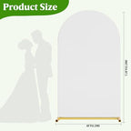 Arch Backdrop Stand and Cover Set, 7.2 x 4FT Gold Metal Wedding Arch for Ceremony, Heavy Duty Balloon Arch Stand with White Spandex Cover for Birthday Party, Baby Shower, Graduation, Event Decor - Image 3