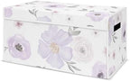 Sweet Jojo Designs Purple Watercolor Floral Girl Small Fabric Toy Bin Storage Box Chest For Baby Nursery or Kids Room - Lavender, Pink and Grey Shabby Chic Rose Flower by SweetJojoDesigns
