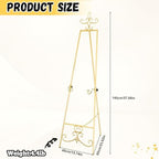 57'' Gold Easel Stand for Sign, Heavy Duty Metal Display Stand with Adjustable Chain, Vintage Decor Art Easel for Display, Picture Frame Stands for Wedding Welcome Sign Posters Painting - Image 2
