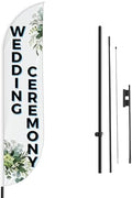 Wedding Ceremony Sign feather flag Pole Kit for Outdoor by Mavis Printing|15 FEET Long Polyester Outdoor Banner Flag Easy Hang|HD Print Swooper Flag Pole Mount to Celebrate Wedding Ceremony by MAVISPRINT