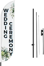 Wedding Ceremony Sign feather flag Pole Kit for Outdoor by Mavis Printing|15 FEET Long Polyester Outdoor Banner Flag Easy Hang|HD Print Swooper Flag Pole Mount to Celebrate Wedding Ceremony by MAVISPRINT