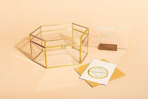 Hanna Roberts Card and Gift Holder Glass Cards Box for Weddings, Birthdays, Graduations, Baby and Bridal Showers (Full Opening) by HannaRoberts
