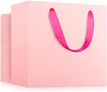 EUSOAR Small Pink Gifts Wrap Bags, 50 Pack 8.6x3.9x7 inches Shopping Bags with Handles Bulk, Party Favor Wrapping Bags for Wedding, Craft Grocery, Boutique, Retail, Business by EUSOAR
