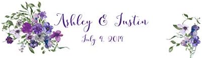Purple Floral Themed Water Bottle Labels Easy to use and Great for Your Celebrations - Image 2