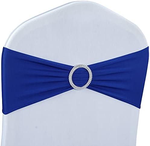 Babenest 50PCS Spandex Chair Sashes Bows for Wedding Party, Royal Bule by Babenest