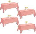 4 Pack Rectangle Tablecloth for 6 Foot Tables Washable Polyester Table Cover for Wedding Dining Table Parties Banquet（60x102 Dusty Rose） by JALANCY