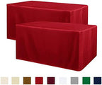 Obstal 2 Pack 8FT Red Table Cloths for Standard Folding Tables by Obstal