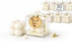 Terreux Mind & Body Mini Bubble Candles Wedding Favors, 30 Sets, 1.6", White, with Thank You Card and Ribbon, Bridal Baby Shower Gifts, Baptism Gift for Guests (Pink) - Image 5