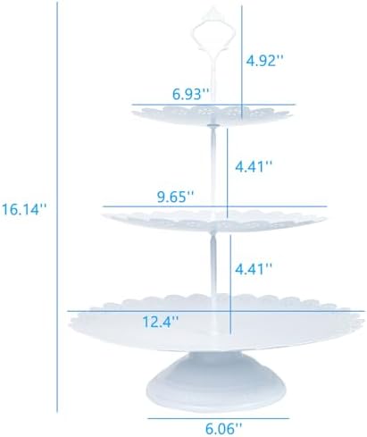 DreamsEden Metal White Cake Stands, 6 Pcs Cupcake Food Display Stand Party Trays Dessert Table for Birthday Bridal Baby Shower - Image 3