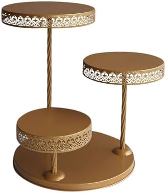 Efavormart 3-Tier Gold Metal Cupcake Tower Dessert Stand, Hollow Lace Design Round Tiered Cake Stand - 21" - Image 7