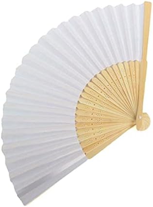 HGKdtRY Handheld Fan Foldable 30 PCS Folding Paper Hand Fan Halloween Ladies Baby Shower Wedding Favors Gift Birthday Party Decoration(White) - Image 3