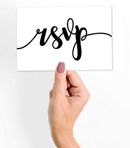 50 Blank RSVP Postcards Elegant Script Style Print 4"X6" Response Cards,RSVP Reply Card for Wedding,Bridal Shower,Baby Shower - Image 2