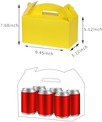 Yellow Gable Boxes with Handles, 9.45"x5"x5", 30 Pack - Image 2
