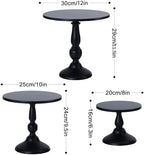 Set of 3 Black Cake Stands, QENUIITEA Metal Round Cake Holder Dessert Pie Pizza Display Stand 8" 10" 12" Serving Tray Halloween Decoration for Wedding Celebration Party Birthday Baby Shower - Image 3