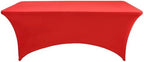 6-Pack 6ft Red Spandex Table Covers for Rectangle Standard Folding Tables - Wrinkle Resistant Stretch Tablecloths - Ultimate Fitted Table Protector for Parties, Trade Shows, Wedding - Image 7