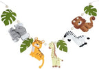 Handcrafted Safari Decor Felt Garland - 48 Inches (4 feet), Safari Animals Nursery Wall Decor, Baby Safari Nursery Decor, Safari Theme Baby Shower Decorations, Safari Wall Decor Garland by MINIMALISTX