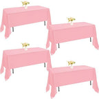 4 Pack Rectangle Tablecloth 60x126 Inch Pink Washable Polyester Table Cover for Wedding Dining Table Buffet Parties Banquet Decoration（Pink） by JALANCY