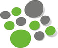 Lime Green/Grey Vinyl Wall Stickers - 2 & 4 inch Circles (150 Decals) by DecalVenue