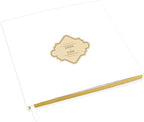 Andaz Press Personalized Wedding Guestbook with Gold Accents, Scroll Frame Design White Guest Sign in Guest Registry 120 Pages 8.5 X 8.5 Memories Book for DIY, Scrapbook, Photo Album by AndazPress