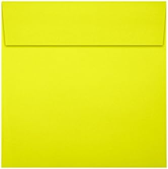 LUXPaper Square Invitation Envelopes | Peel & Press | 6" x 6" | Citrus Yellow | 80lb. Text | 250 Qty - Image 2