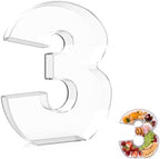 13.8" Extra Large Acrylic Number Charcuterie Board Box, Reusable Fillable Number Cake Candy Dish Display Serving Tray for Birthday Anniversary Party Decoration (3) by RUFHVTY