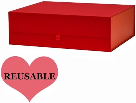 Extra Large Red Gift Box 3 Pack 19x16x6 Inches,Gift Boxs for Presents with Lid Magnetic Closure Collapsible,Bridesmaid Proposal Box,Birthday, Christmas,for Clothes and Large Gifts - Image 7