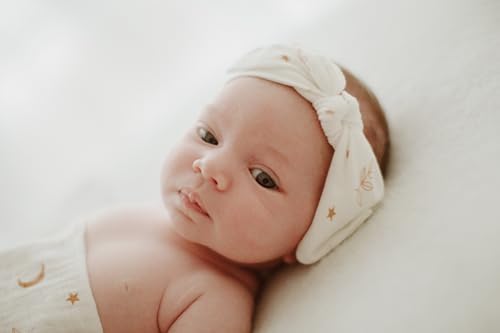 Miaoberry Organic Muslin Swaddle Blanket and Hat Set – Moon and Stars Nursery Decor – Sun & Moon Baby Hospital Receiving Outfit for Birth Announcement, Newborn Photography - Image 6