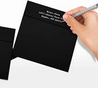 LUXPaper Square Invitation Envelopes | Peel & Press | 6 1/4" x 6 1/4" | Midnight Black | 80lb. Text | 250 Qty - Image 6