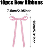 200pcs Satin Ribbon Bow Cake Toppers Pink Red Love Couple Cake - Image 2