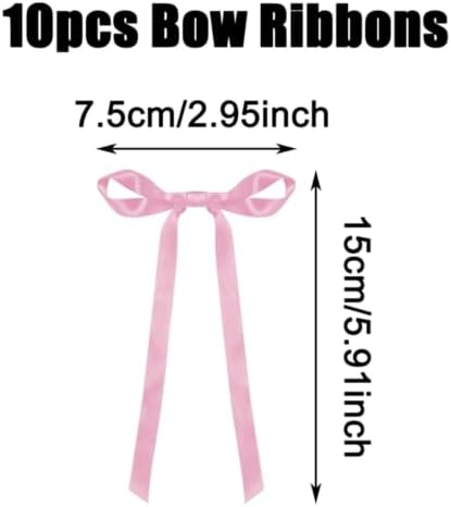 200pcs Satin Ribbon Bow Cake Toppers Pink Red Love Couple Cake - Image 2