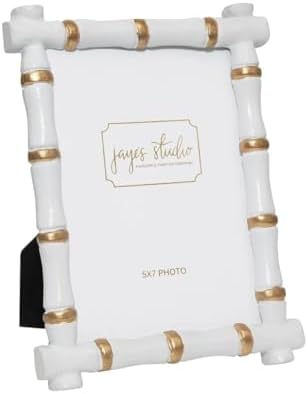 Jaye's Studio Chloe White Rectangular Metal Photo Frame, Picture Frame for Home, Bedroom, Home Office by JayesStudio
