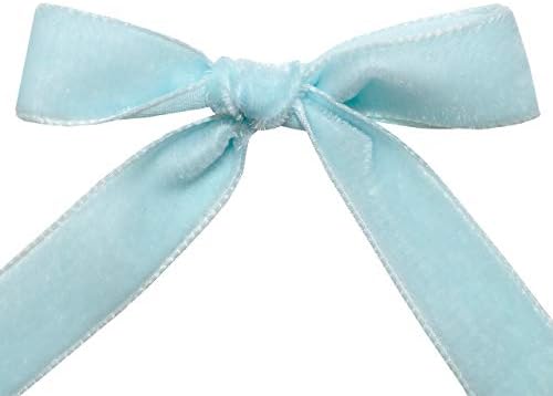 Morex Ribbon Swiss Velvet, Nylon, 1 inch by 11 Yards, Seafoam - Image 3