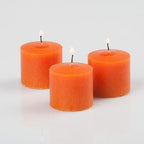 Set of 144 Richland Votive Candles Orange Unscented and 144 Clear Glass Eastland Votive Holders - Image 3