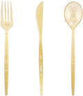 Supernal 180pcs Gold Glitter Plastic Silverware Set, Disposable Cutlery by supernal