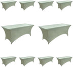 10-Pack 6ft Spandex Table Covers for Rectangle Standard Folding Tables - Wrinkle Resistant Stretch Tablecloths - Ultimate Fitted Table Protector for Parties, Banquet, Wedding by Unknown