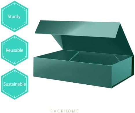 PACKHOME 6 Extra Large Dark Green Gift Boxes 17.5x11.3x4.3in Magnetic Lids - Image 6