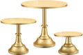 HBlife 3 PCS Gold Cake Stand Set (8"/10"/12" Cake Plate), Metal by HBlife
