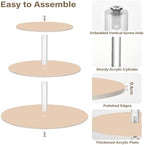 J JOYSAY Peach Pattern Acrylic Cupcake Stand 3 Tier Dessert Table Display Set Clear Cake Stands for Baby Shower Party Wedding Decorations Easy Assembly Donut Tower - Image 2