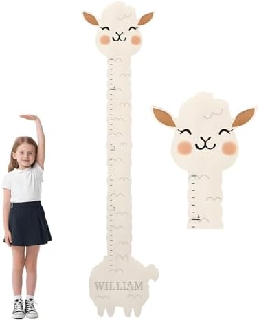 Personalized Wooden Llama Growth Chart Ruler,Custom Name Kids Height Measurement Wall Sticker,Kids Growth Chart Ruler Nursery Decor Toddler Kid Room Decoration by Chgcuofce