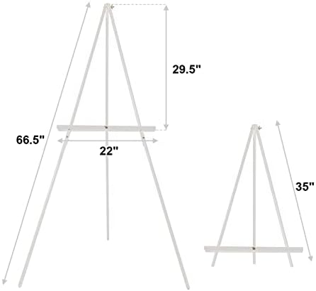 Falling in Art 65" A-Frame Wooden Tripod Easel Stand, White, 2 Pack - Image 5