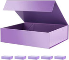 PACKHOME 6 Large Purple Gift Boxes 13.5x10x3.5in Magnetic Lids for Shirt by PACKHOME