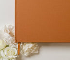MUUJEE Personalized Guestbook in Terracotta - Premium Custom Modern Guest Book for Wedding Reception, Birthday Party or Events w/Bookmark Blank Pages for Signing 11.5 x 8.5 inches - Image 4