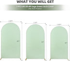 6FT 5FT 4FT Sage Green Arch Backdrop Set of 3, Wrinkle-Free Stretchy Spandex Wedding Cover, Round Chiara Background Stand for Birthday Party Baby Shower - Image 6