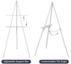 NianFeng Wooden Easel Stand for Sign, Easel Display Stand Floor for Wedding Sign with Adjustable Tray, 63-Inch, Tripod A-Frame Poster Light Duty, Welcome, Art Show & Baby Shower (White) - Image 4